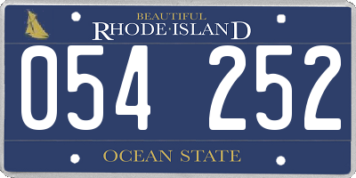 RI license plate 054252
