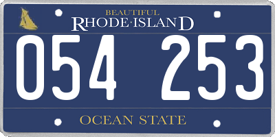 RI license plate 054253