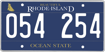 RI license plate 054254