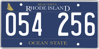 RI license plate 054256