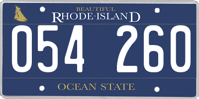 RI license plate 054260