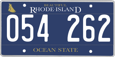 RI license plate 054262