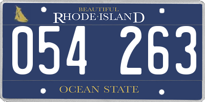 RI license plate 054263
