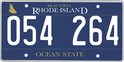 RI license plate 054264