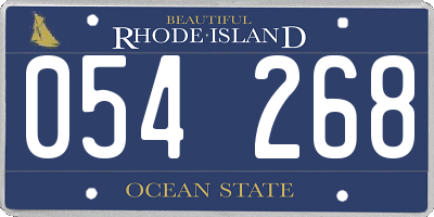 RI license plate 054268