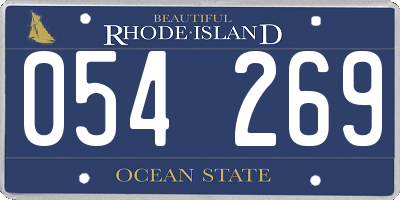 RI license plate 054269