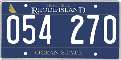 RI license plate 054270