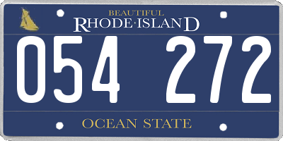 RI license plate 054272