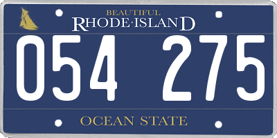 RI license plate 054275