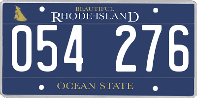 RI license plate 054276