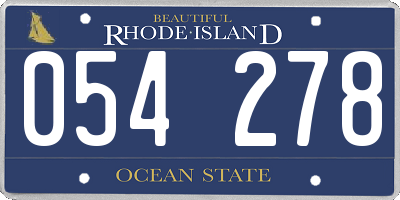RI license plate 054278