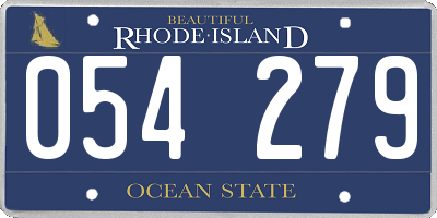 RI license plate 054279