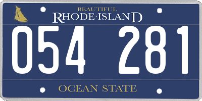 RI license plate 054281
