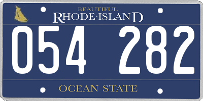 RI license plate 054282