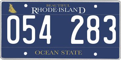 RI license plate 054283