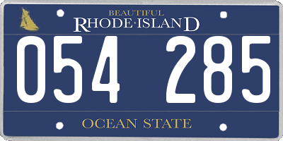RI license plate 054285