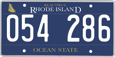 RI license plate 054286