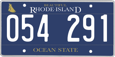 RI license plate 054291