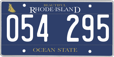 RI license plate 054295