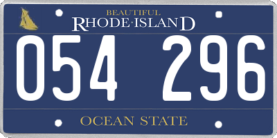 RI license plate 054296