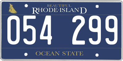 RI license plate 054299