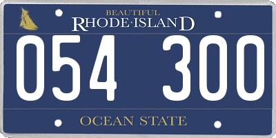 RI license plate 054300