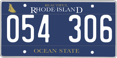 RI license plate 054306