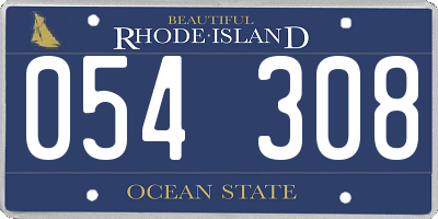 RI license plate 054308