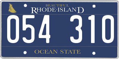 RI license plate 054310