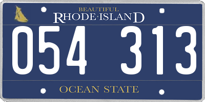 RI license plate 054313