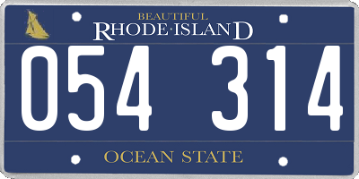 RI license plate 054314