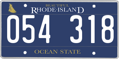 RI license plate 054318
