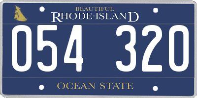 RI license plate 054320