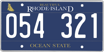 RI license plate 054321