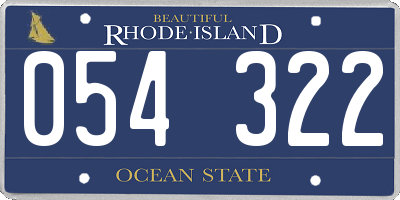 RI license plate 054322