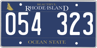 RI license plate 054323