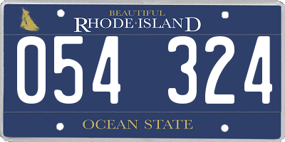 RI license plate 054324