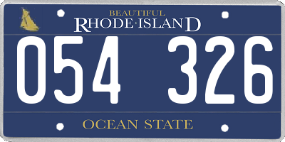 RI license plate 054326