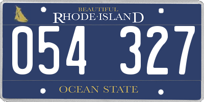 RI license plate 054327