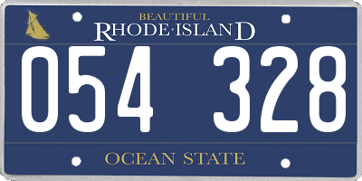 RI license plate 054328