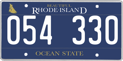 RI license plate 054330