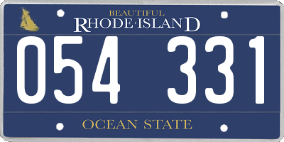 RI license plate 054331
