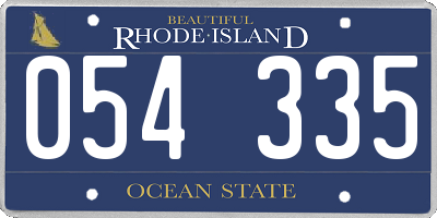 RI license plate 054335