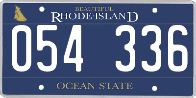 RI license plate 054336