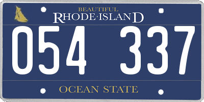 RI license plate 054337