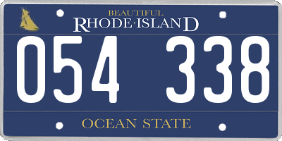 RI license plate 054338