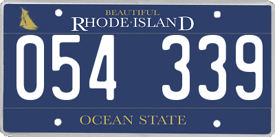 RI license plate 054339
