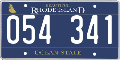 RI license plate 054341