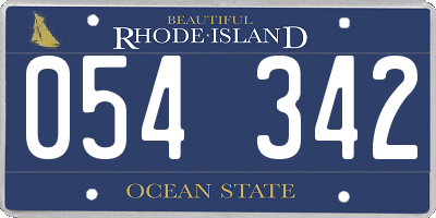 RI license plate 054342