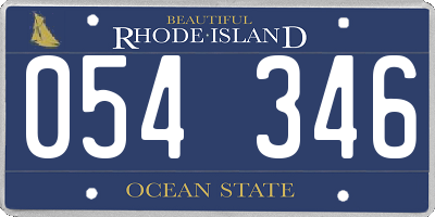 RI license plate 054346